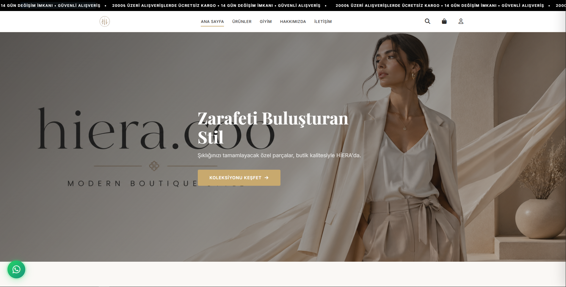 HİERA / hieracoo.com Butik E-Ticaret Web Sitesi